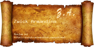 Zwick Armandina névjegykártya